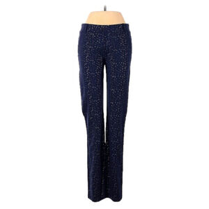 Betabrand Navy Casual Pants with Silver Stars and Dots Size Medium Petite